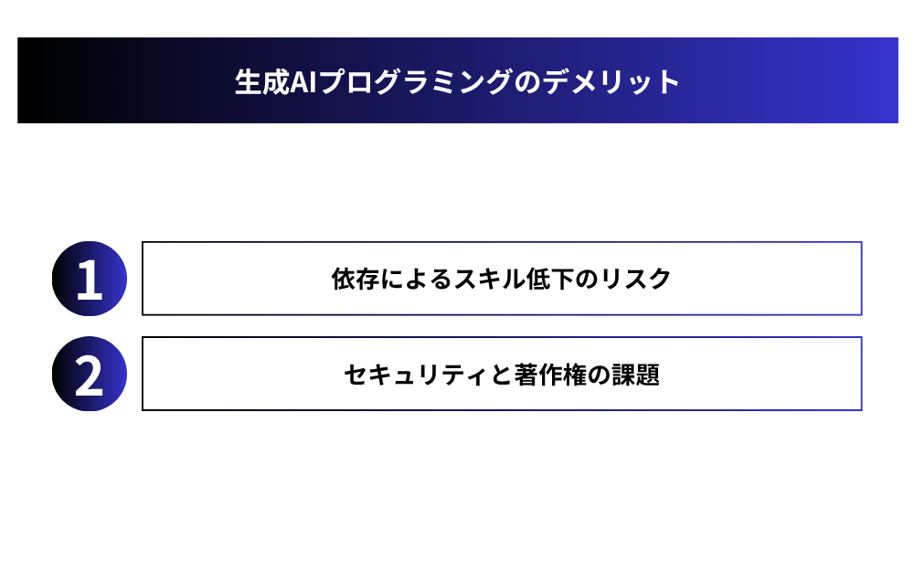 生成AIプログラミングのデメリット