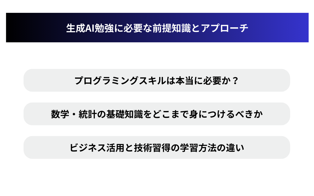 生成AI勉強に必要な前提知識とアプローチ