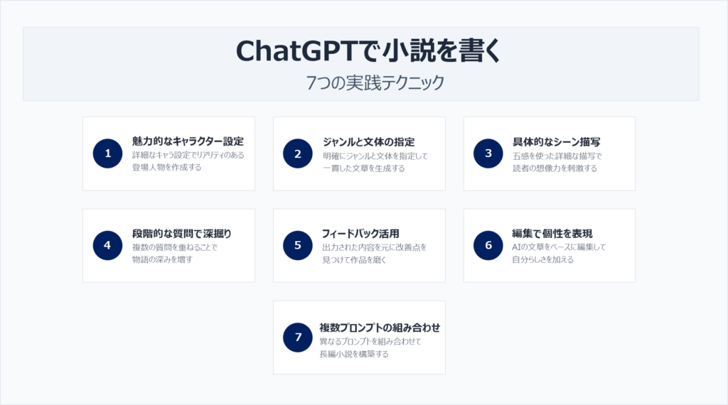 ChatGPTで小説を書く7つの実践テクニック