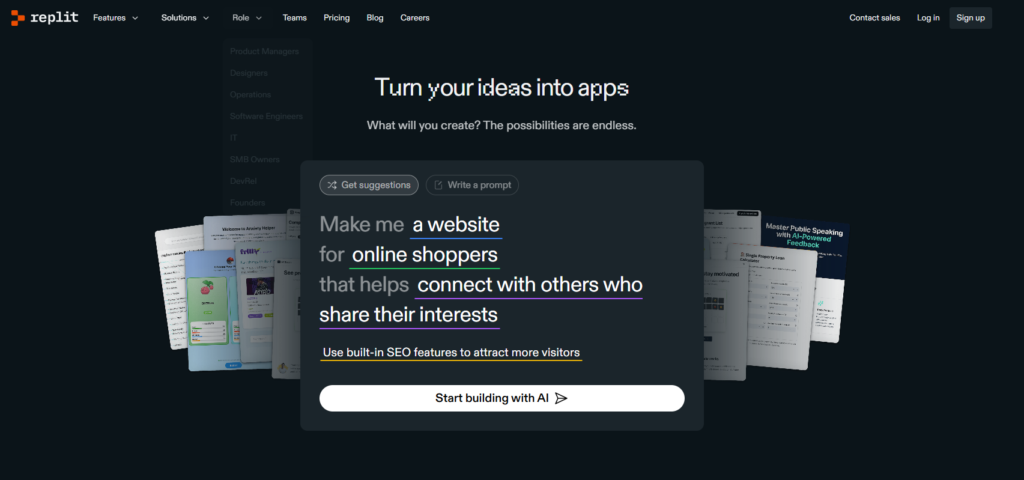 Replit Agentはゼロからのアプリケーション構築に強く、Webアプリケーションのプロトタイピングに適しています。