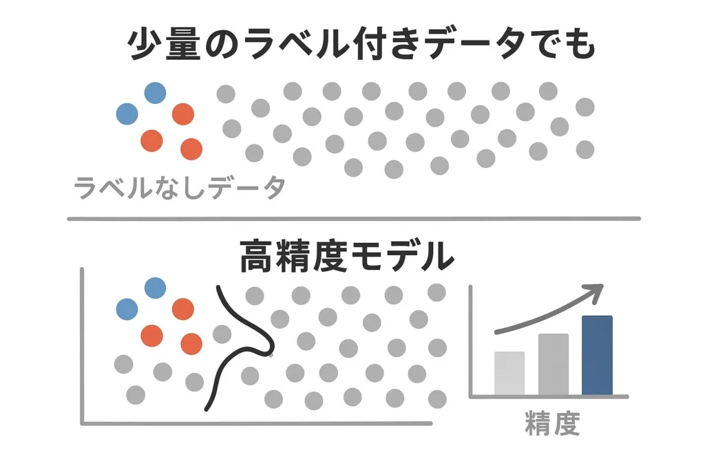 少量のラベル付きデータでも高精度なモデル構築が可能