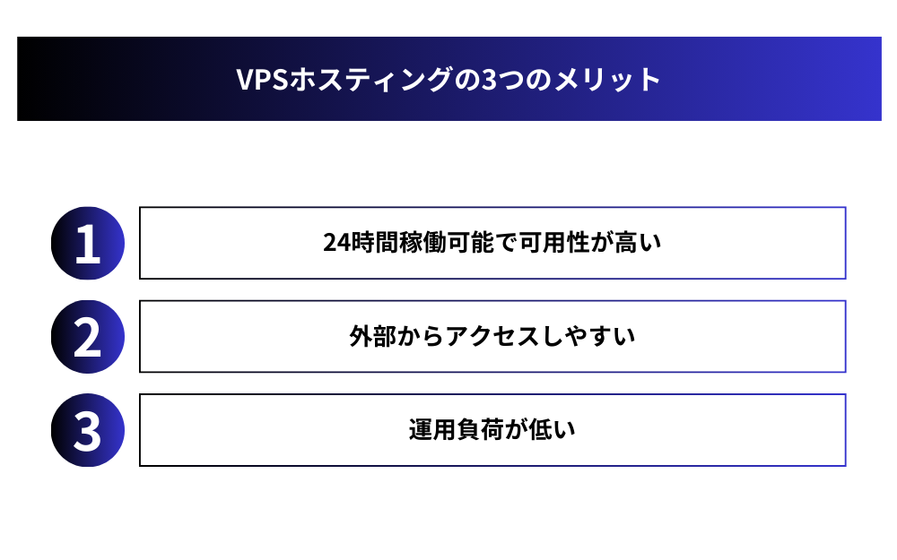 VPSホスティングの3つのメリット