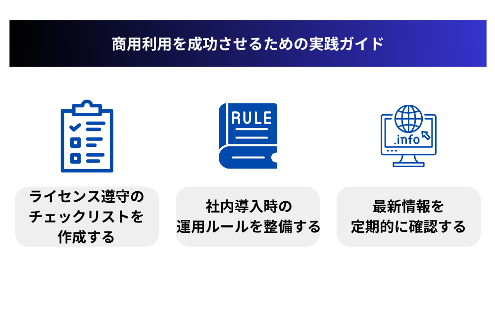 商用利用を成功させるための実践ガイド
