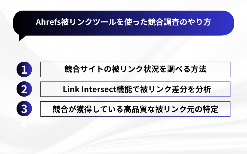 Ahrefs被リンクツールを使った競合調査のやり方