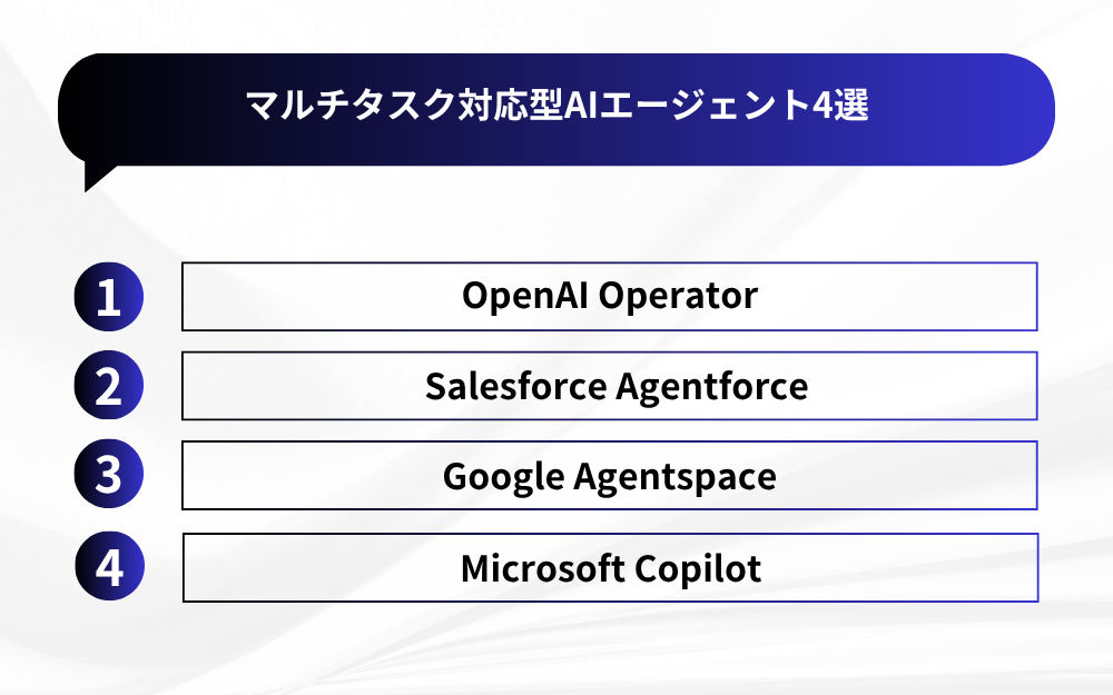 マルチタスク対応型AIエージェント4選