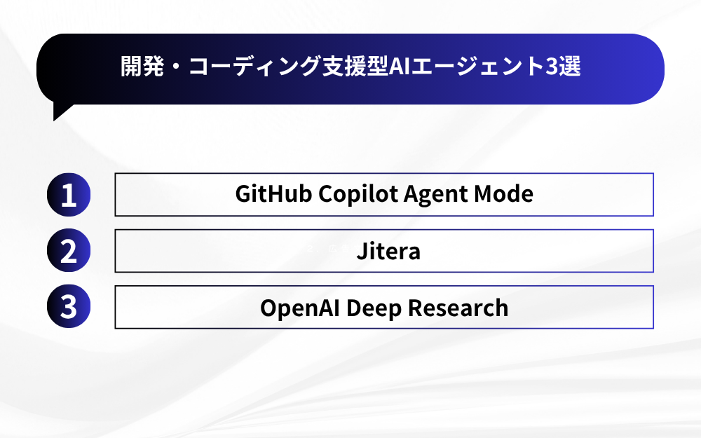 開発・コーディング支援型AIエージェント3選