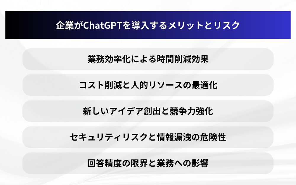企業がChatGPTを導入するメリットとリスク