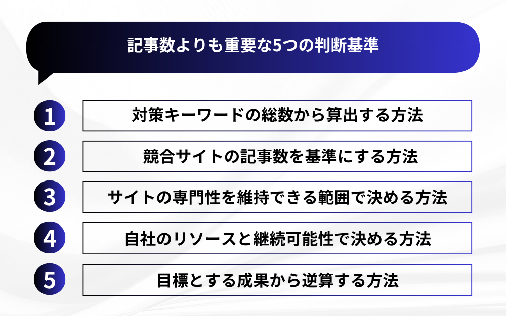 記事数よりも重要な5つの判断基準