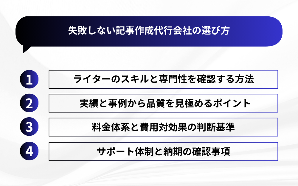 失敗しない記事作成代行会社の選び方