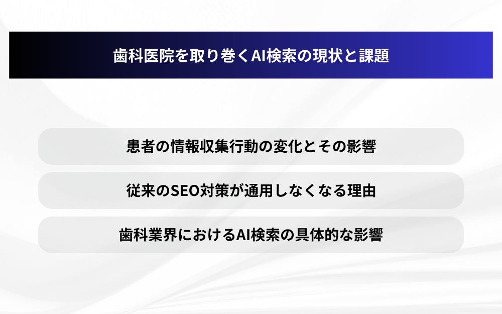 歯科医院を取り巻くAI検索の現状と課題