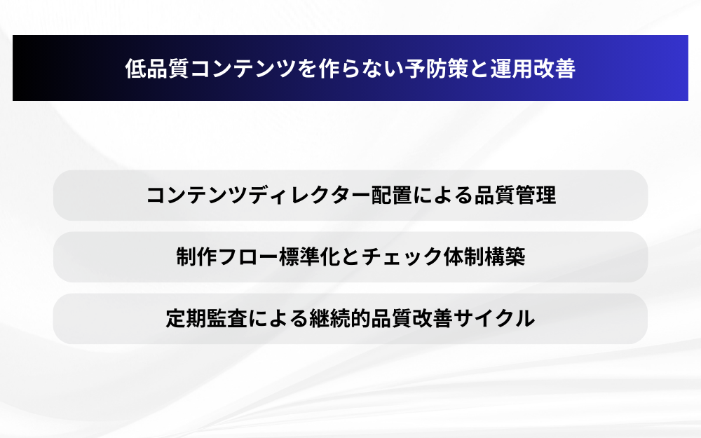 低品質コンテンツを作らない予防策と運用改善