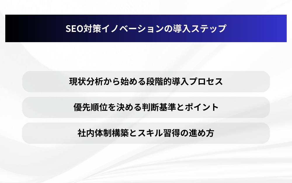 SEO対策イノベーションの導入ステップ