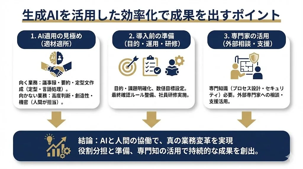 生成AIを活用した効率化で成果を出すポイント