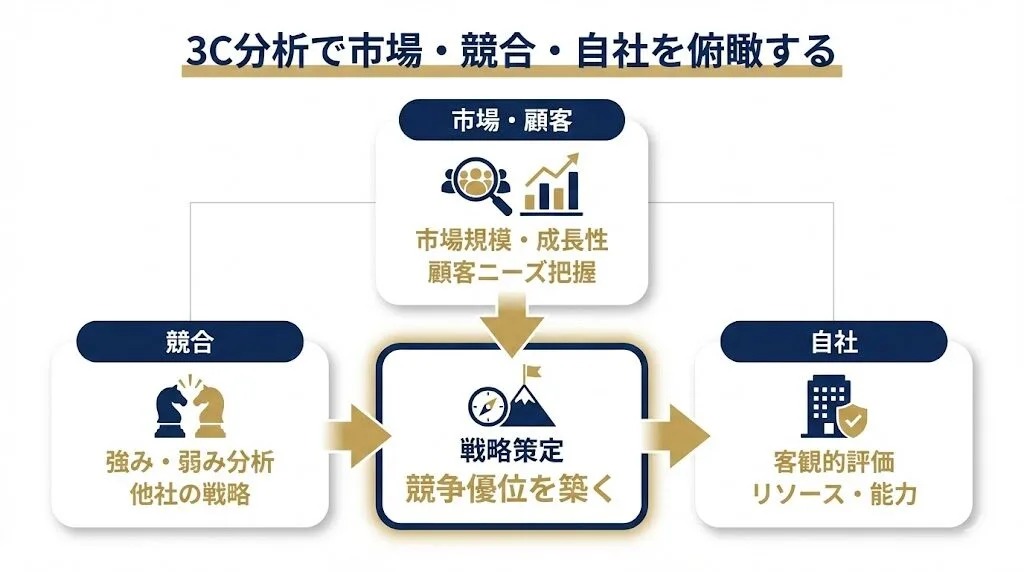 ①3C分析で市場・競合・自社を俯瞰する