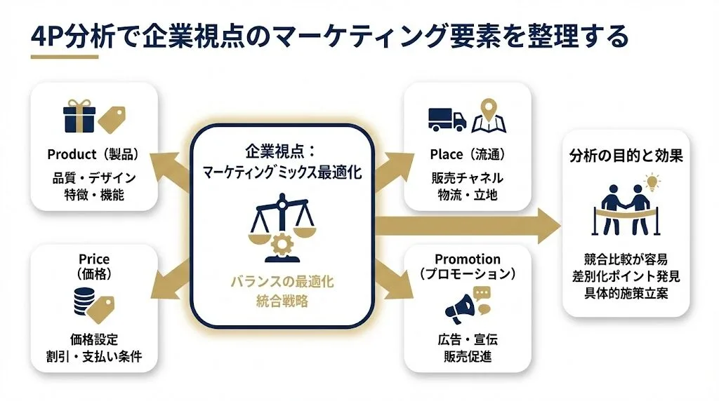 ③4P分析で企業視点のマーケティング要素を整理する