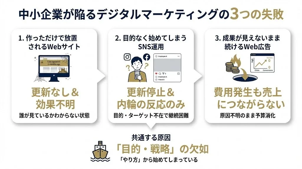 中小企業がデジタルマーケティングで陥りやすい失敗パターン