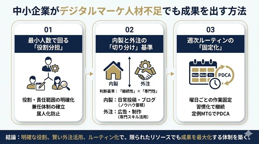 中小企業がデジタルマーケ人材不足でも成果を出す方法