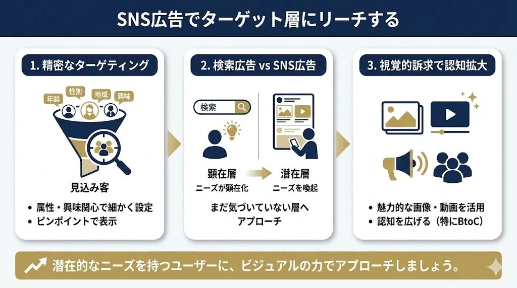SNS広告でターゲット層にリーチする