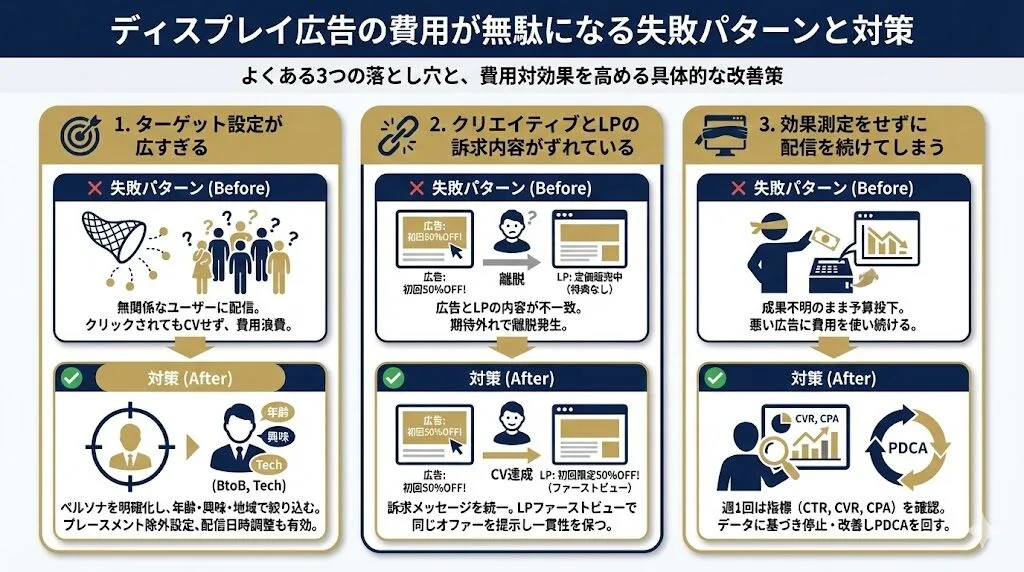 ディスプレイ広告の費用が無駄になる失敗パターンと対策