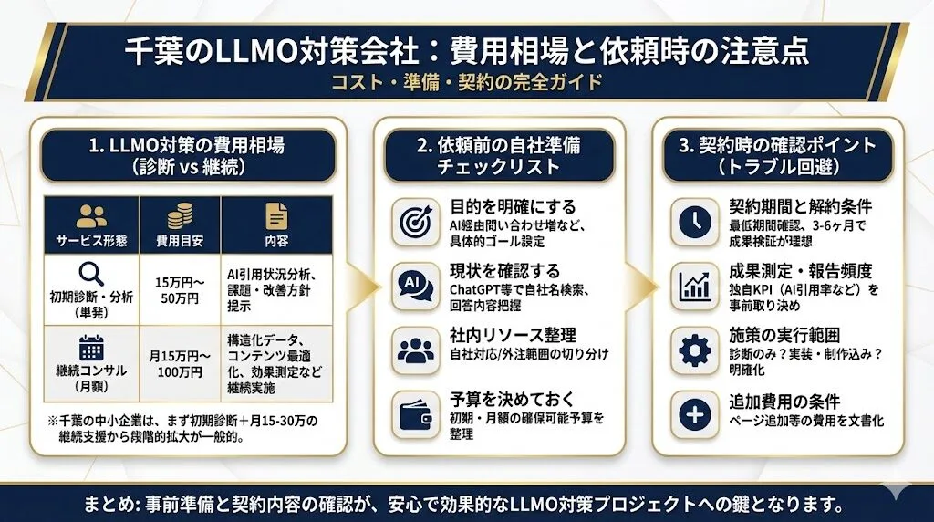 千葉のLLMO対策会社に依頼する際の費用相場と注意点