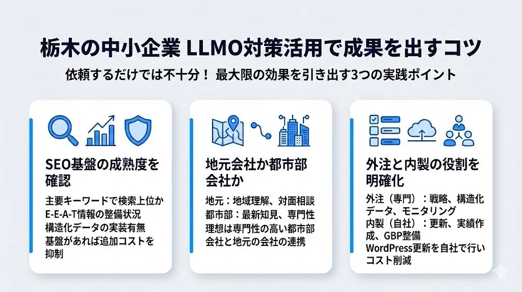 栃木の中小企業がLLMO対策会社を活用して成果を出すためのコツ