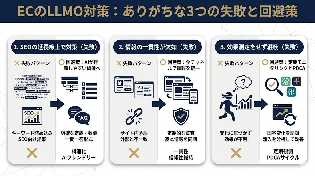 ECのLLMO対策でやりがちな失敗と回避策