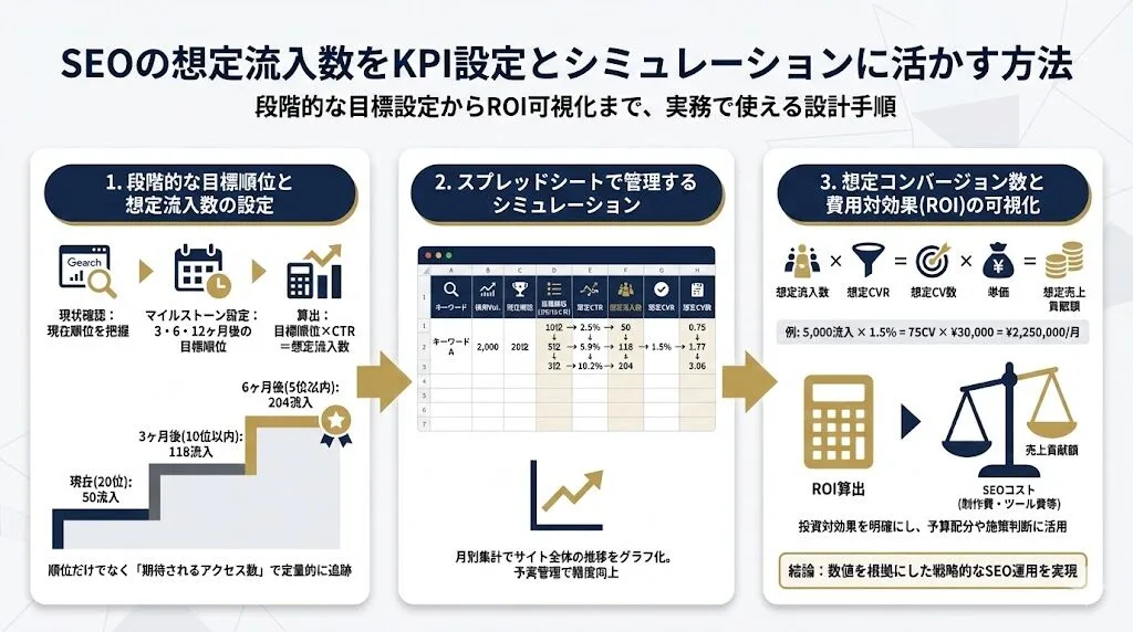 SEOの想定流入数をKPI設定とシミュレーションに活かす方法