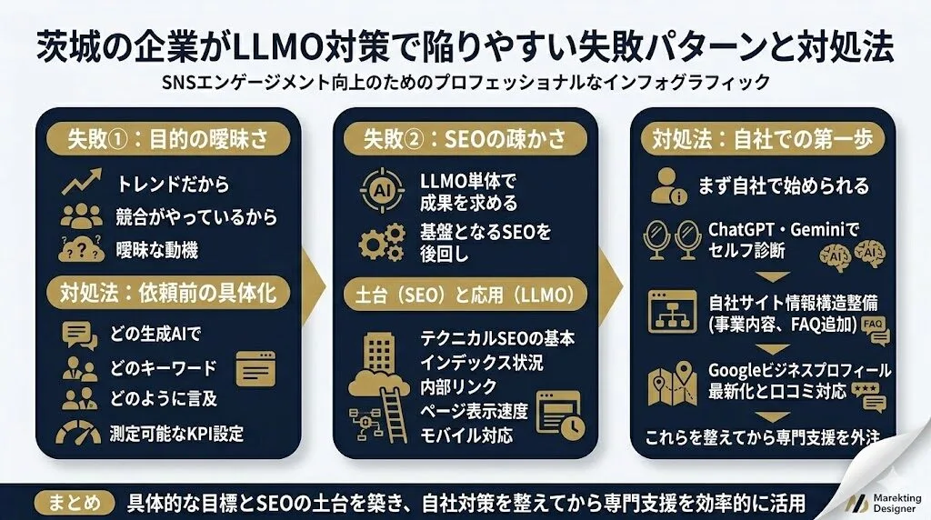 茨城の企業がLLMO対策で陥りやすい失敗パターンと対処法