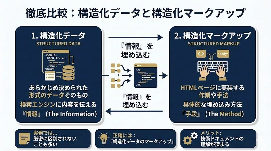 構造化データと構造化マークアップの違い