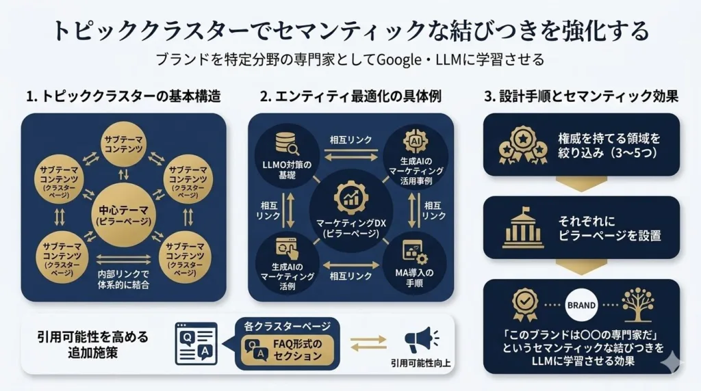 トピッククラスターでセマンティックな結びつきを強化する