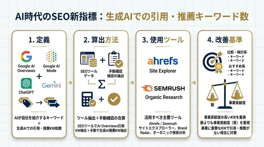 AI Overviews・AIモード・生成AIでの引用・推薦キーワード数