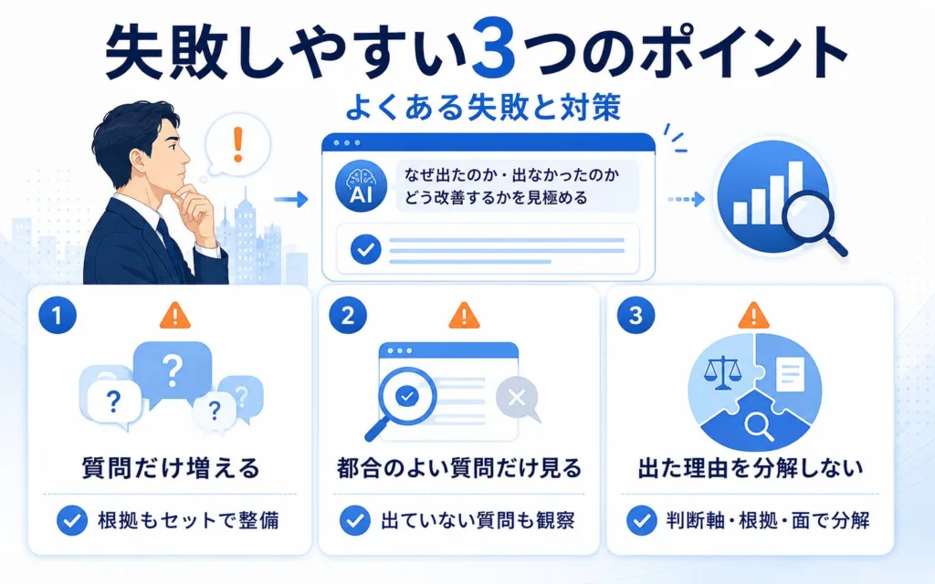 LLMOプロンプト設計で失敗しやすい3つのポイントと対策