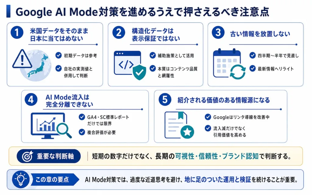 Google AI Mode対策を進めるうえで押さえるべき注意点