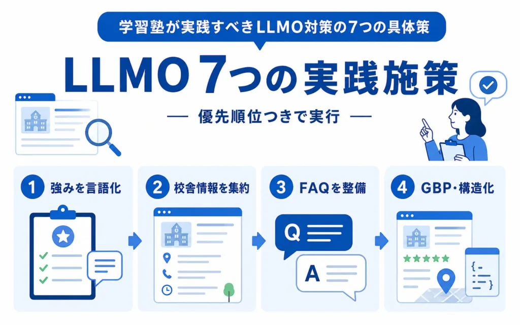 学習塾が実践すべきLLMO対策の7つの具体策
