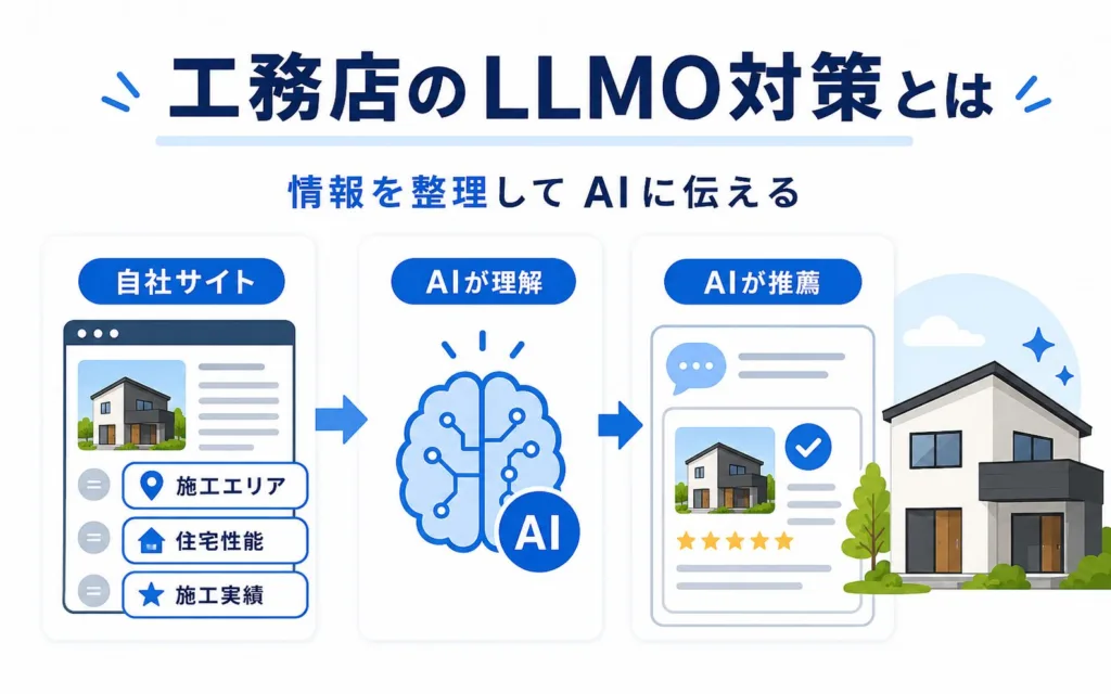 工務店のLLMO対策とは|AIに会社・施工エリア・実績を正しく推薦させる情報設計