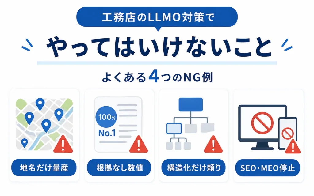 工務店のLLMO対策でやってはいけないこと