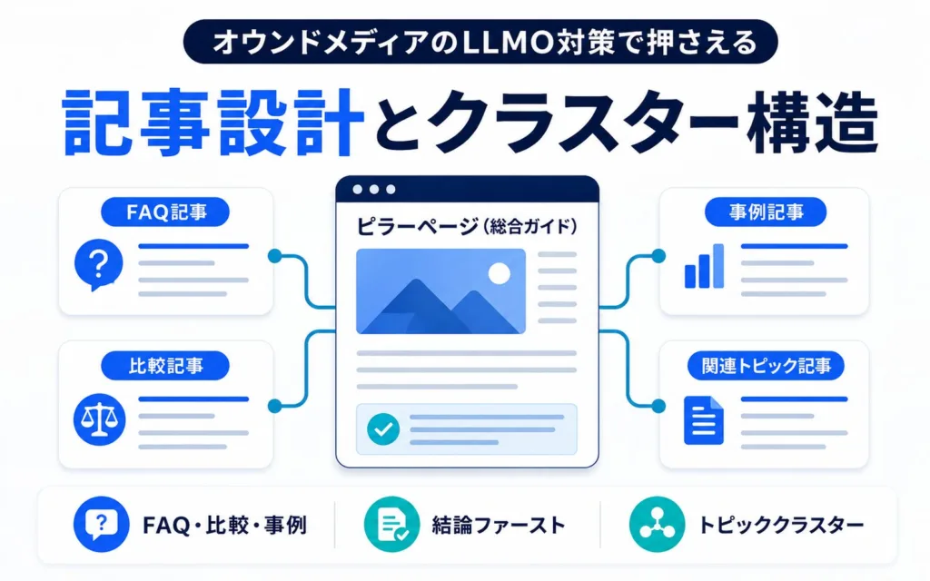 オウンドメディアのLLMO対策で押さえる記事設計とクラスター構造