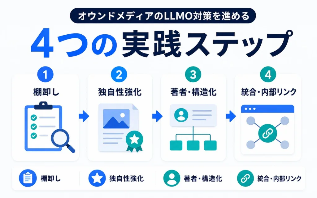 オウンドメディアのLLMO対策を進める4つの実践ステップ