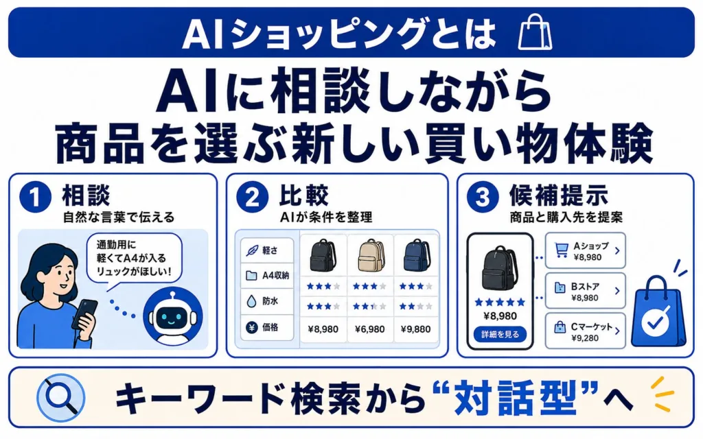 AIショッピングとは？AIに相談しながら商品を選ぶ新しい買い物体験