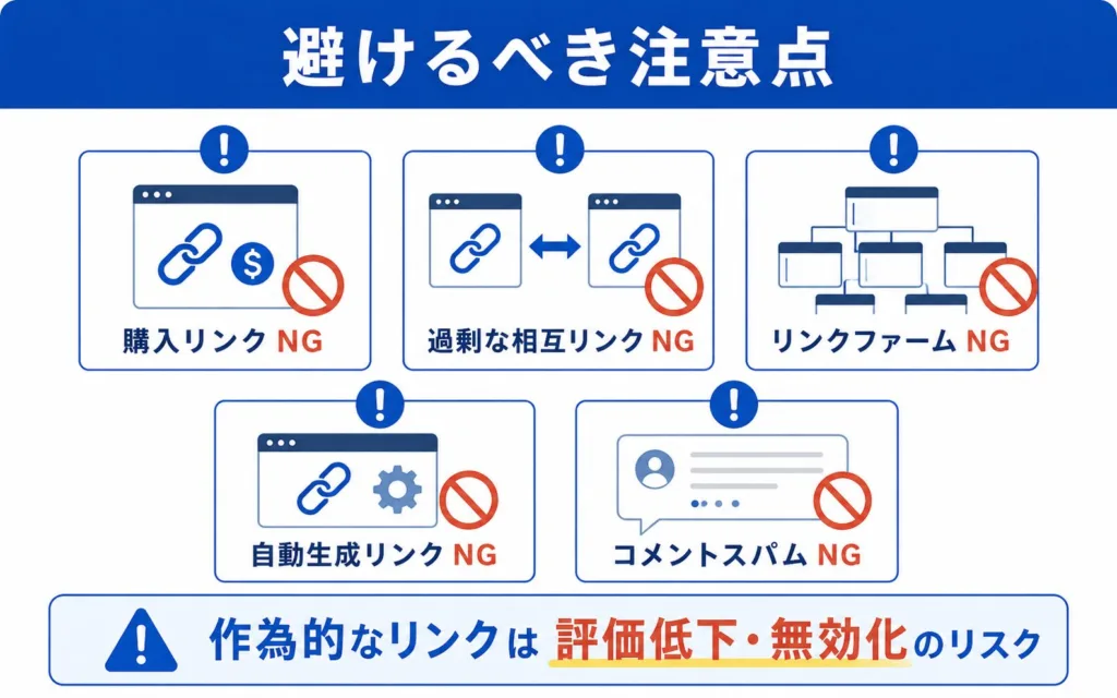リンクビルディングで避けるべき注意点とペナルティのリスク