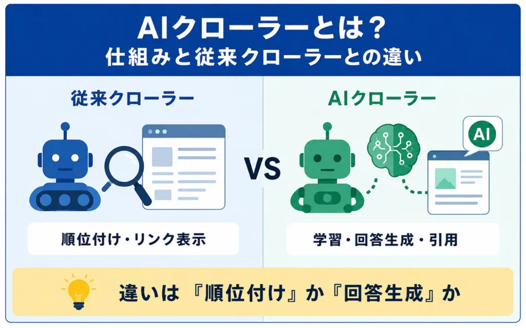 AIクローラーとは?仕組みと従来クローラーとの違い