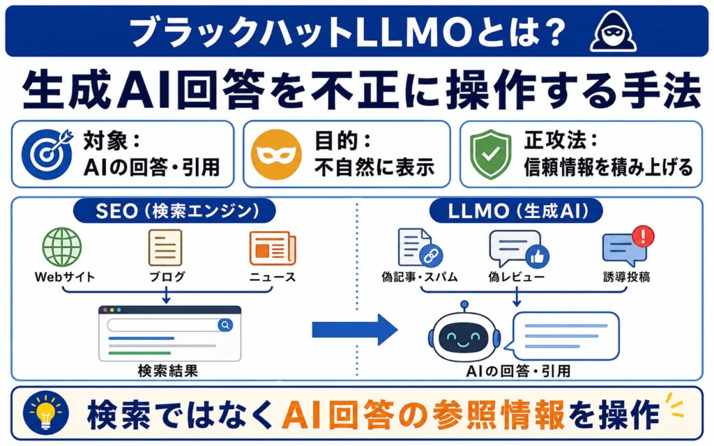 ブラックハットLLMOとは?生成AI回答を不正に操作する手法