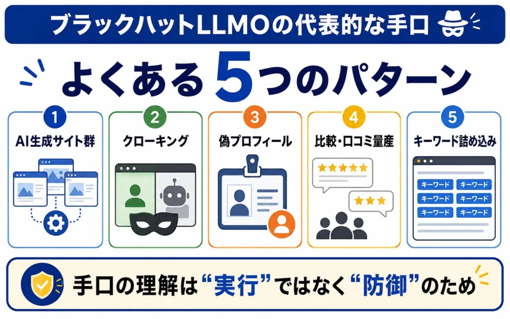 ブラックハットLLMOで使われる代表的な5つの手口
