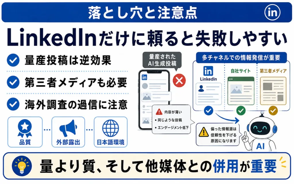 LinkedInのLLMOで陥りやすい落とし穴と日本企業向けの注意点