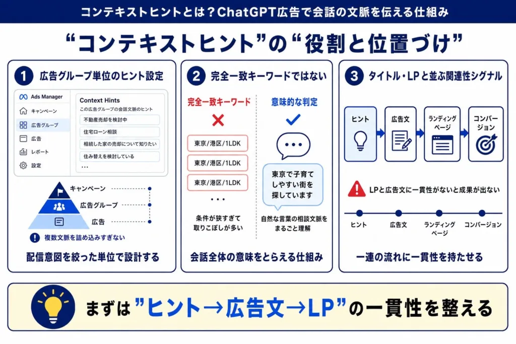 コンテキストヒントとは?ChatGPT広告で会話の文脈を伝える仕組み